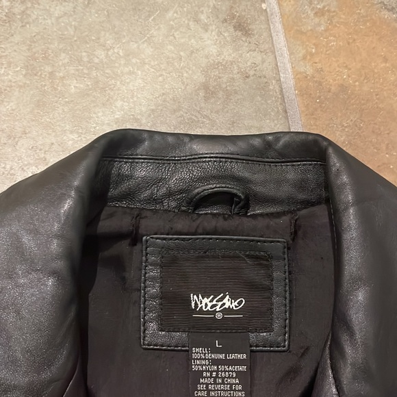 Vintage 90s mossimo long leather coat men’s size large genuine leather - Picture 2 of 14
